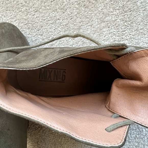 Mix No. 6. Platform Heel Booties in Suede. Olive Green/Army Green. Size 8. - Picture 4 of 4